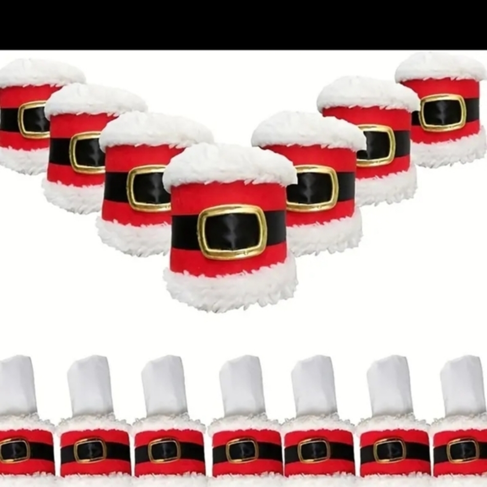 4pcs Christmas Buckle Santa Belt Festive Napkin Holders. NEW NWT. - Picture 2 of 11